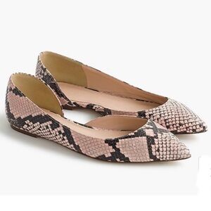 Jcrew Audrey Snakeskin Printed Leather flats.
